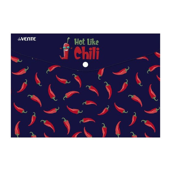 Папка-конверт на кнопке А4, 1отд., 150мкм, рисунок "Chili Peppers" 3079272 deVENTE