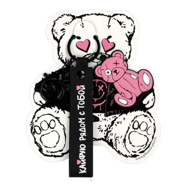 Брелок "Плюшевый мишка" 4,2*13см, ПВХ, кольцо/карабин 71196 Феникс+