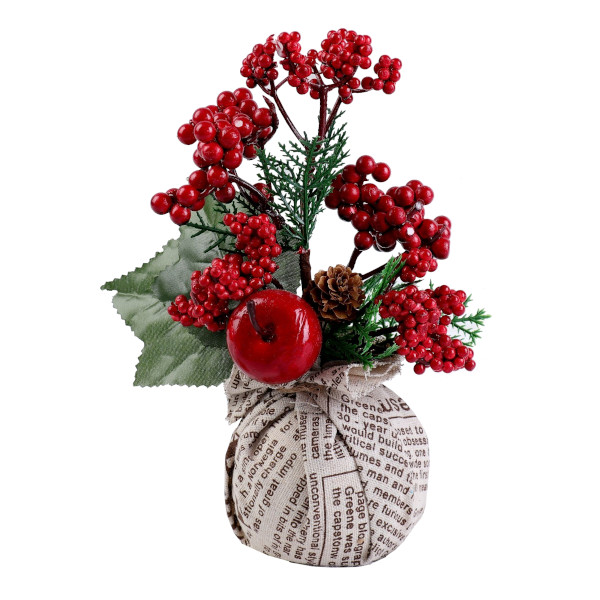 Декор "Зимнее очарование" ягодки, шишка, в мешочке, 17см 4306298 Зимнее волшебство