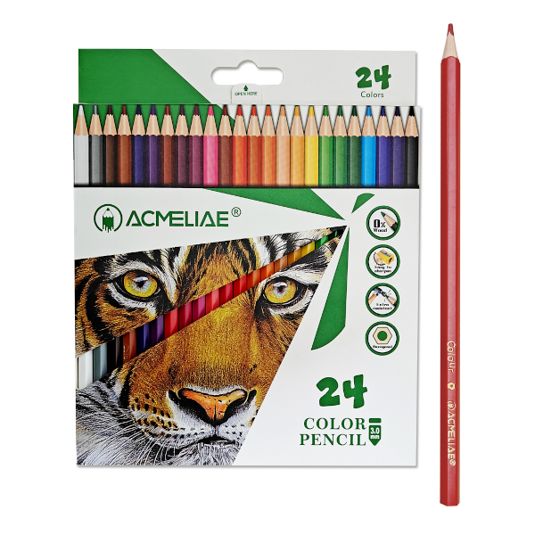 Карандаши 24цв, пластик, 6-гран., карт.уп. PCP-024 Acmeliae