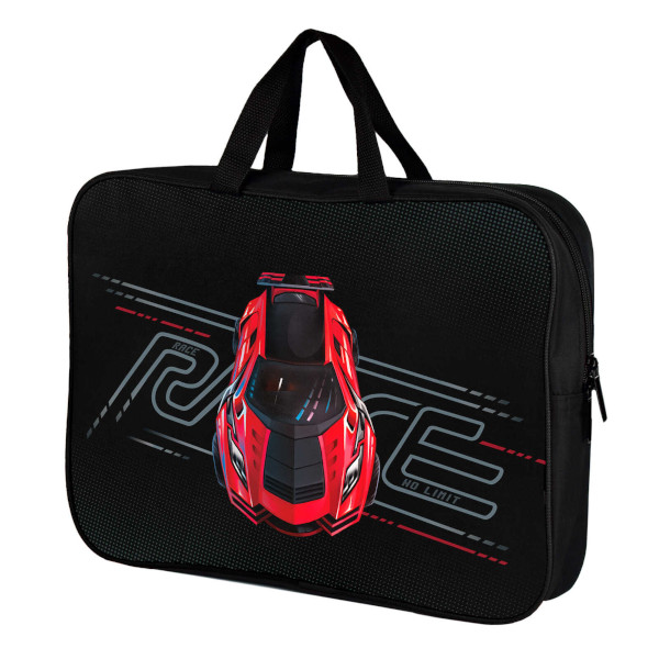 Папка с ручками А4+ 1отд., текстиль, молния "Суперкар" 66290 Феникс+