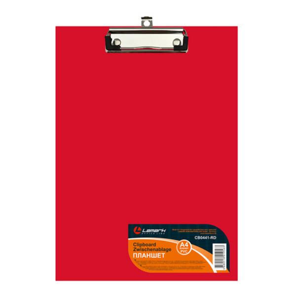 Планшет с зажимом А4 картон/ПВХ, красный CB0441-RD Lamark