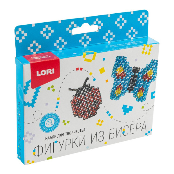 Набор для творчества Lori Фигурки из бисера "Божья коровка, Бабочка" Бис-099