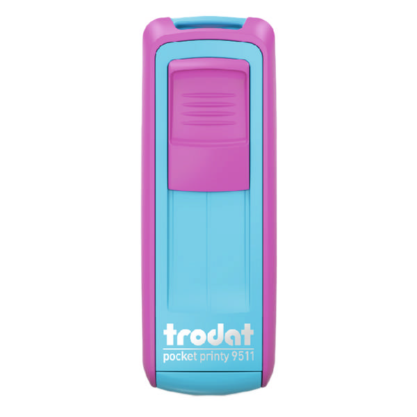 Штамп карманный POCKET 38 * 14мм Trodat 9511 фуксия и бирюзовый