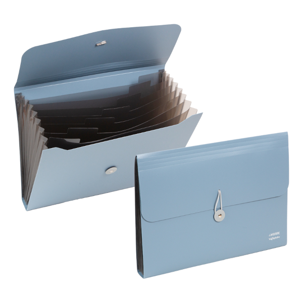 Папка на резинках А4, 8отд., 650мкм, 10мм, синий "sigNATURE" 3078525 deVENTE