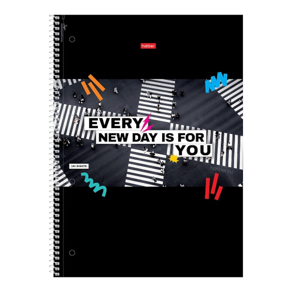 Тетрадь 160л А4 клетка/спираль "Шаг вперед" тв. обл., рисунок, перф. 160Ттр4В1сп_32178 Hatber