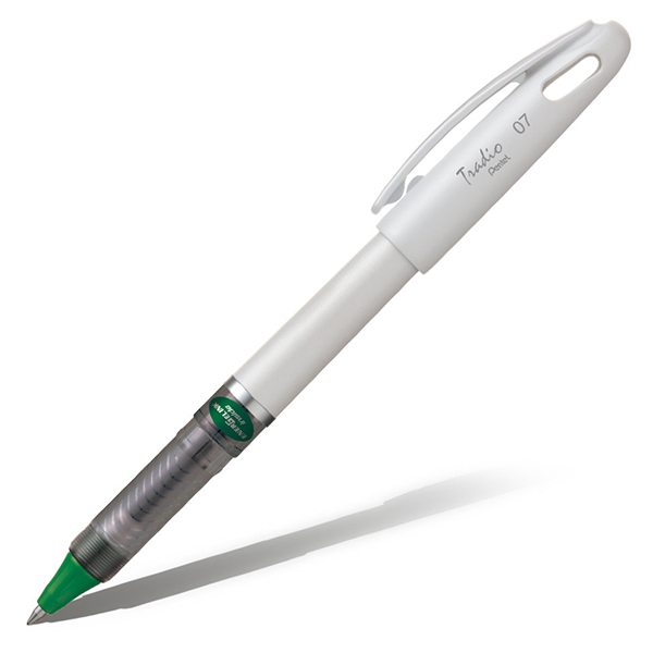 Ручка гелевая 0,7мм, зеленый, белый корп. "Tradio Energel" BL117W-DX Pentel