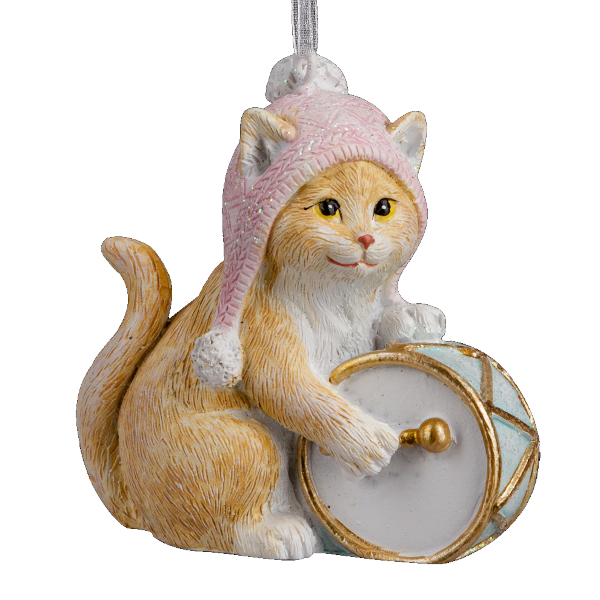 Украшение подвесное Erich Krause Decor "Котик барабанщик" 6,5см, полирезина 64541