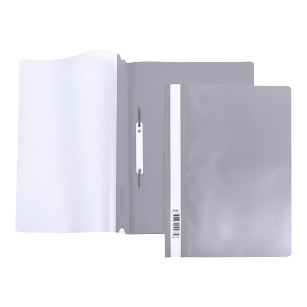 Папка-скоросшиватель пласт. А4, 140/180мкм серый AS4_00108 Hatber