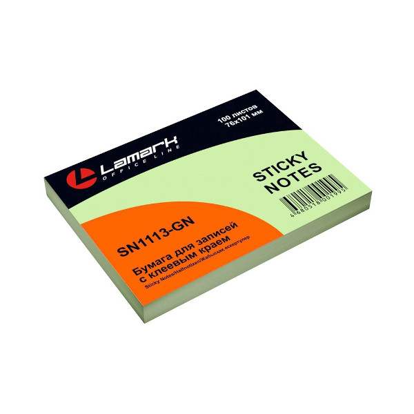 Липкий блок Lamark 76*101мм 100л зеленая пастель SN1113-GN
