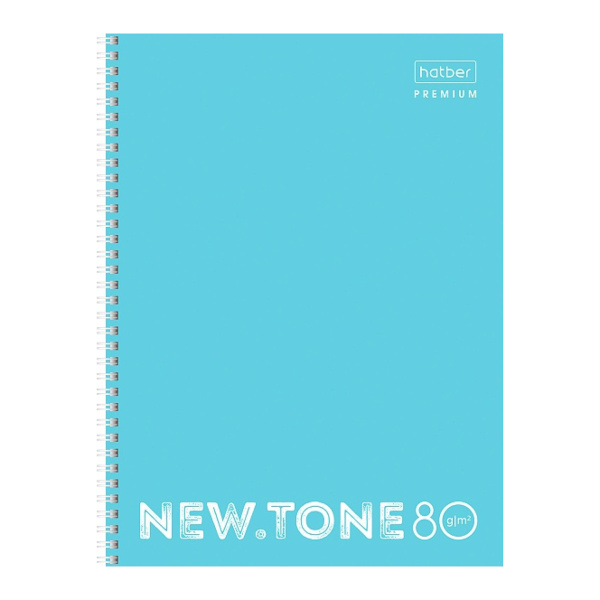 Тетрадь 80л А4 клетка/гребень "NEWtone Pastel Незабудка" картон, голубой 80Т4лA1гр_05025 Hatber