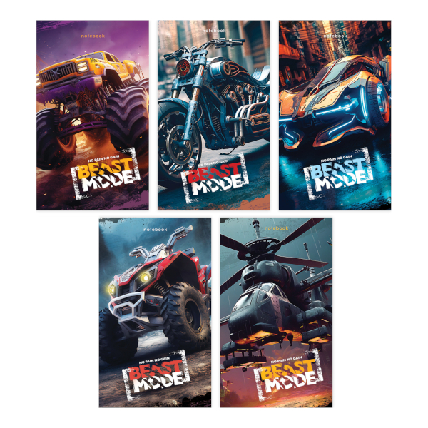 Блокнот А7 40л "Спорткар" клетка, гребень, мягк.обл., картон, рисунок 73413 Феникс+