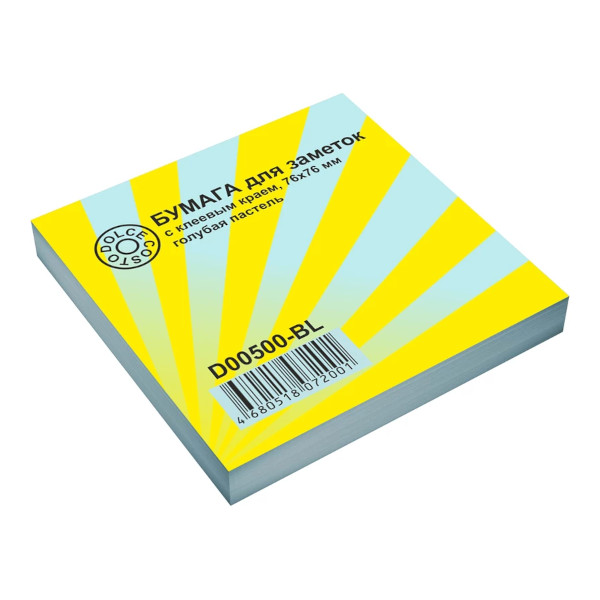 Липкий блок Dolce Costo "Эконом" 76*76мм, 100л, пастель голубой D00500-BL