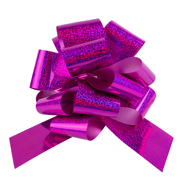 Бант для подарочной упаковки "Шар" 21см, голограф. розовый (1шт) 6231054 Дон Баллон