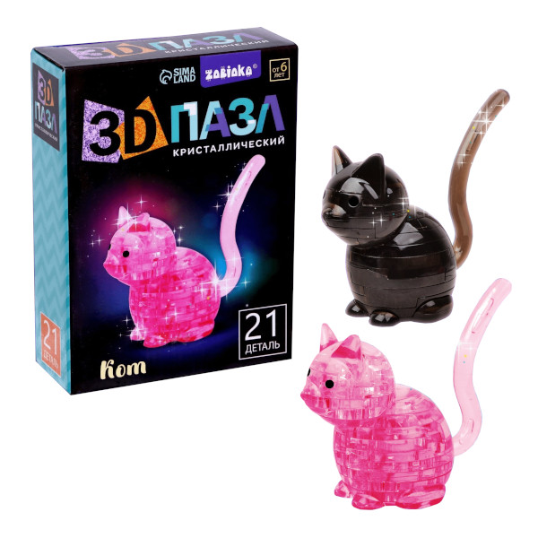 Пазлы 21 элем. "Пазл 3D. Кот" ассорти 1353922 ZABIAKA