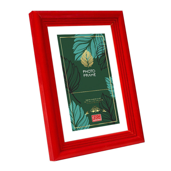 Фоторамка 15*21 дерево, багет 20мм, красный, вставка стекло, ножка С20РС1521крн Полином