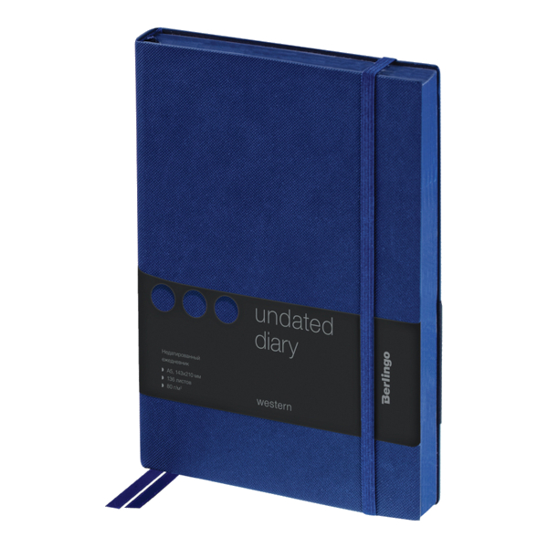 Ежедневник А5 не дат Berlingo "Western" интегр.обл., иск.кожа, синий UD0_85502