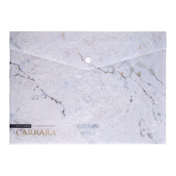 Папка-конверт на кнопке А4, 1отд., 180мкм, рисунок "Carrara" 14-036/19 Bruno Visconti