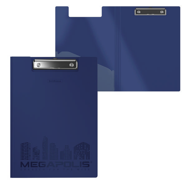 Планшет-папка с зажимом А4 пластик, синий "Megapolis" 50145 Erich Krause