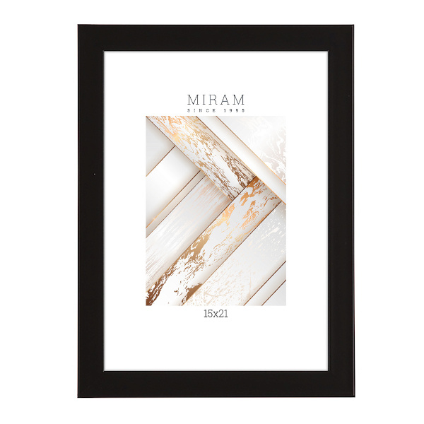 Фоторамка 15*21 пластик, багет 18мм, черный, вставка пластик, ножка 641877-6 МИРАМ