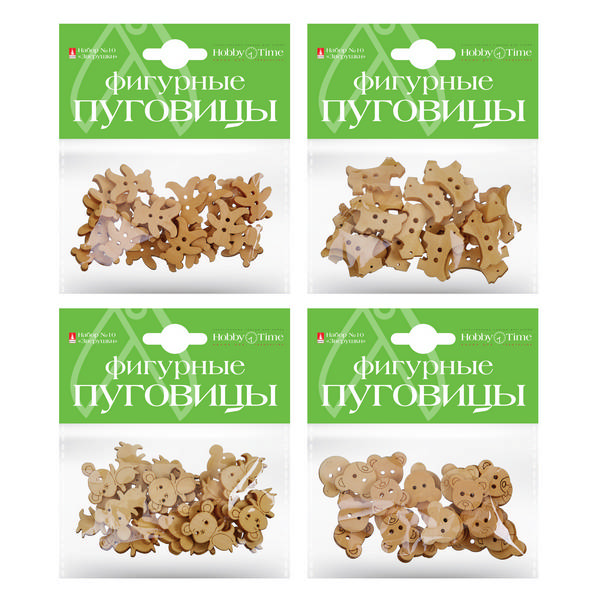 Декоративные пуговицы "Зверушки" фигурные 2-533 Hobby Time