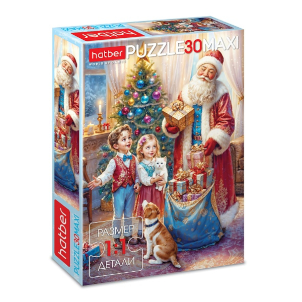 Пазлы 30 элем. дет. MAXI "Время чудес" А4 210*290мм 30ПЗ4_35201 Hatber