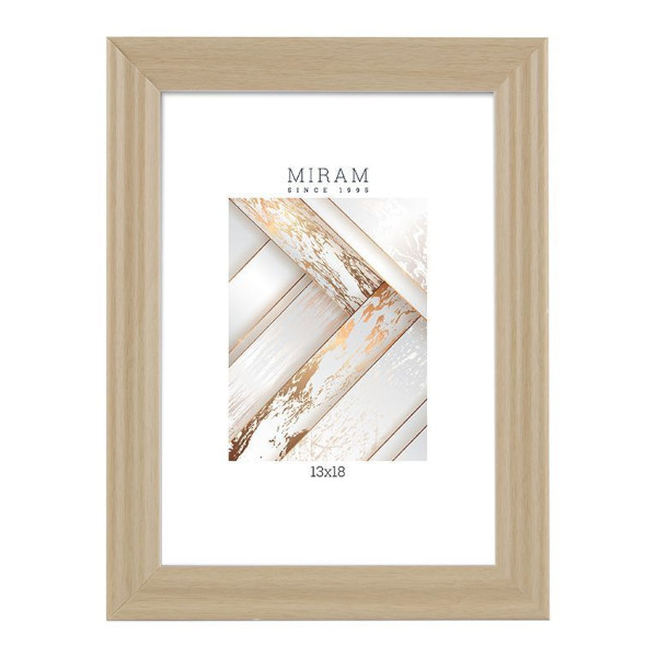 Фоторамка 13*18 пластик, багет 20мм, светлое дерево, вставка пластик, ножка 640245-5 МИРАМ