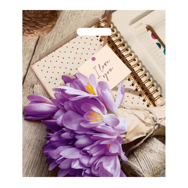 Пакет полиэтиленовый 37*46см "Крокусы" 30мкм, вырубная ручка НФ-00044052 НЕО-ПАК