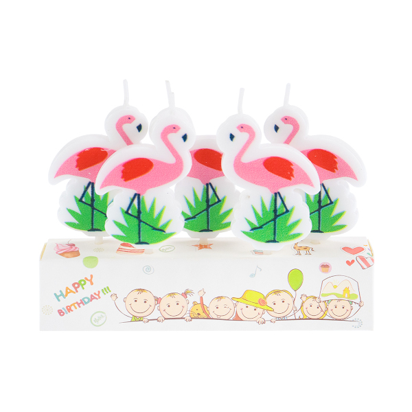 Свечи для торта на пиках "Розовые фламинго" (1уп*5шт) С-3000 Миленд