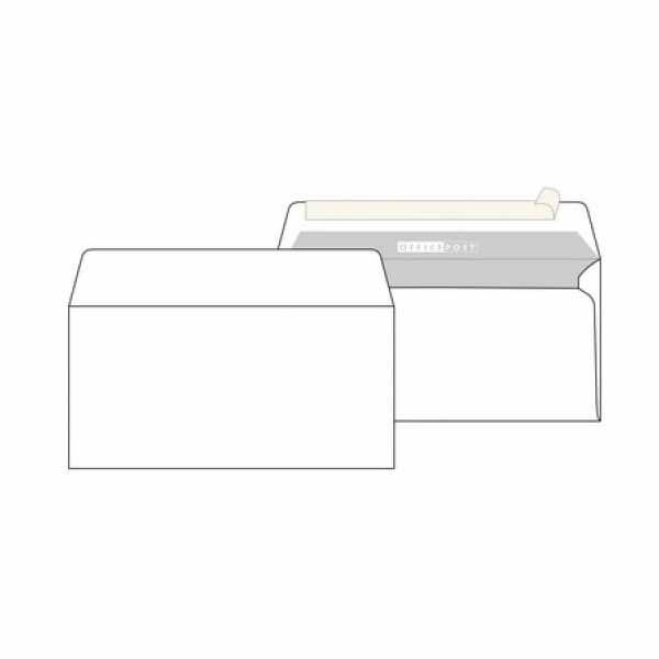 Конверт С65 114*229мм без окна, запечатка, стрип, 80г/м2 2281 Officepost Packpost