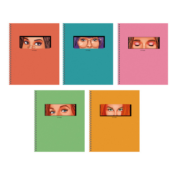 Тетрадь 80л А5 клетка/гребень "Твой взгляд! (Эксклюзив)" картон, ассорти ТСЛ808444 Listoff