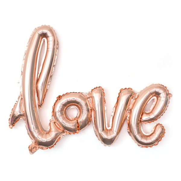 Шары фольгированные 104см "Love" розовое золото 17381 Falali