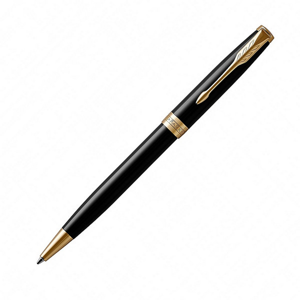 Ручка шар PARKER "Sonnet Core Black Lacquer GT" черная, черн.латун.корп., позол.отд., 1мм 1931497