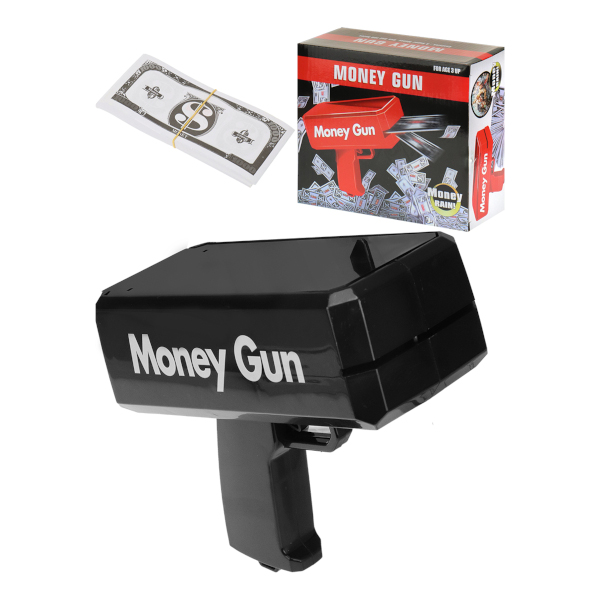 Пистолет с деньгами (100 купюр), механический, 17*19см, черный УД-3531 Миленд