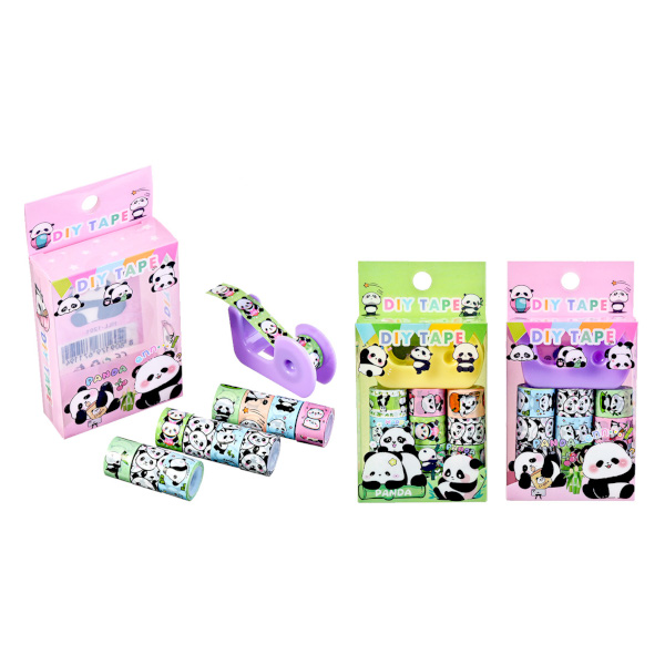 Набор клейких лент 10мм*2,5м "Панда" 12шт, диспенсер M-1557 MAZARI ТМ
