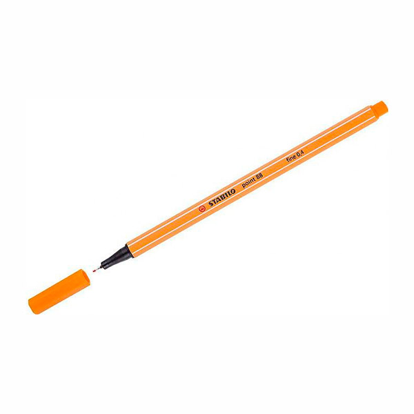 Ручка капиллярная 0,4мм, бледная киноварь, корп. оранж. "Point 88" 88/30 Stabilo
