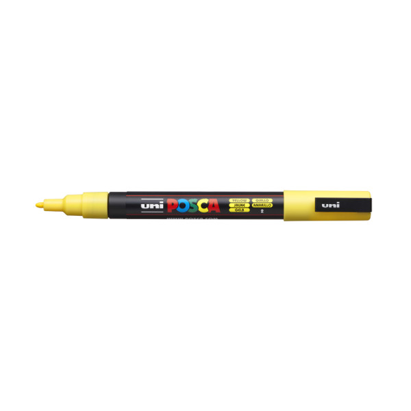 Маркер для графики на водн. основе UNI Posca PC-3M/желтый/пулевидный/0,9-1,3мм 149541