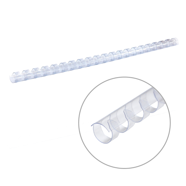 Пружина для переплёта пласт. 12мм (до 100л) прозрачная 1шт