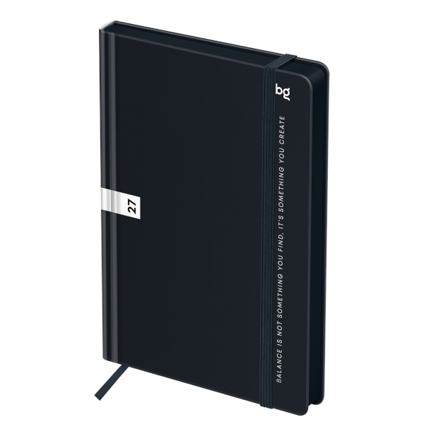 Ежедневник А5 2027 BG "Monochrome. Black" тв.обл., 7БЦ, черный, рез. DdА5_68147
