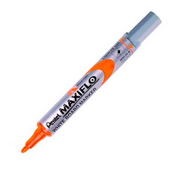 Маркер для доски 4мм, пулевид., оранжевый, пластик. корп. "Maxiflo" MWL5S-F Pentel
