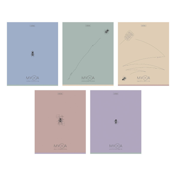 Тетрадь 48л А5 клетка "Муха" картон, ассорти 48Т5лВ1 Hatber