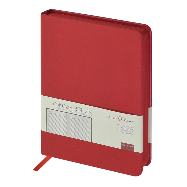 Ежедневник А6 не дат Bruno Visconti "Megapolis Color" тв.обл., иск. кожа, красный 3-811/10