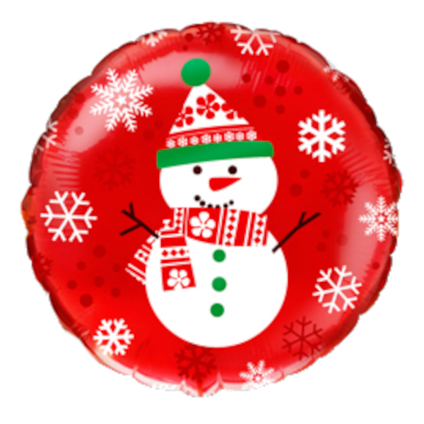 Шары фольгированные 46см "Снеговик" красный 401530 Flexmetal