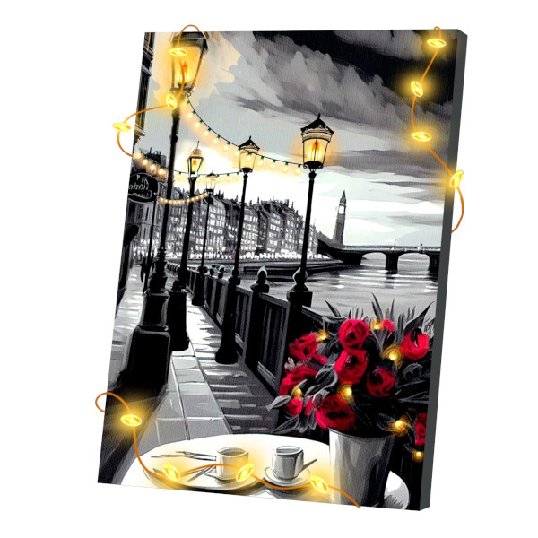 Картина по номерам Школа талантов 30*40см "Набережная" с гирляндой 9688691