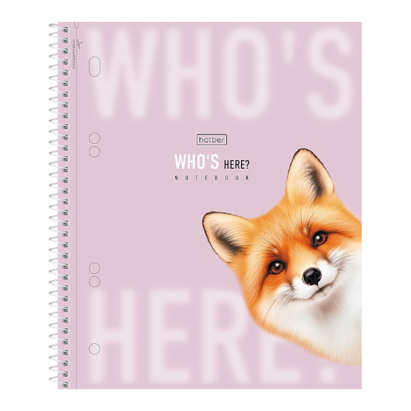 Тетрадь 120л А5 клетка/спираль "Кто здесь?" тв.обл., рисунок, перф. 120Тр5лВ1сп_35698 Hatber
