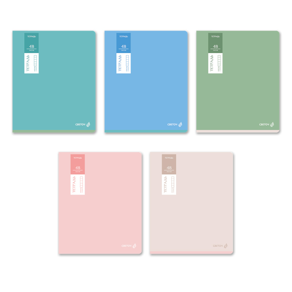 Тетрадь 48л А5 клетка "Нежная палитра 01487" картон, ассорти Т88 Светоч