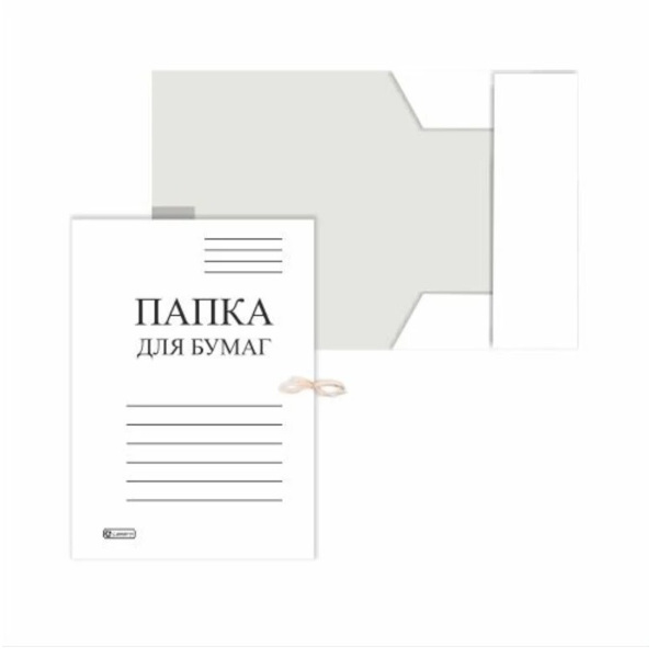 Папка для бумаг с завяз. А4, 320г/м2, мелов.карт., белая "Папка для бумаг" 28032 Lamark