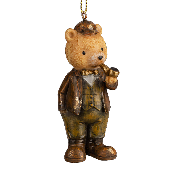 Украшение подвесное Erich Krause Decor "Медведь с трубкой" 8,5см, полирезина 64530