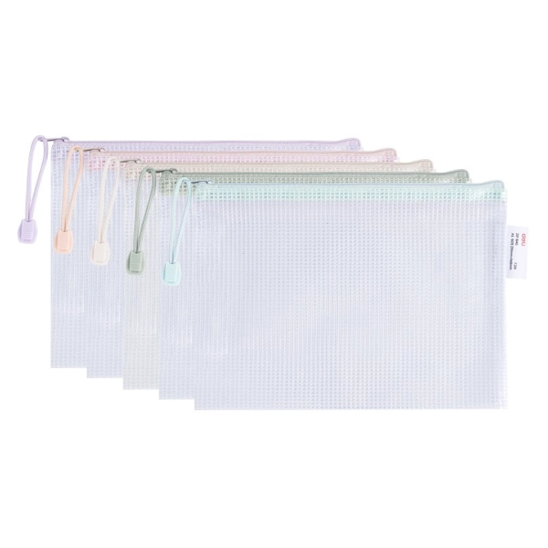 Папка на молнии А5, пластик, 230мкм, прозрач. ассорти "Colorful" 2052809 Deli