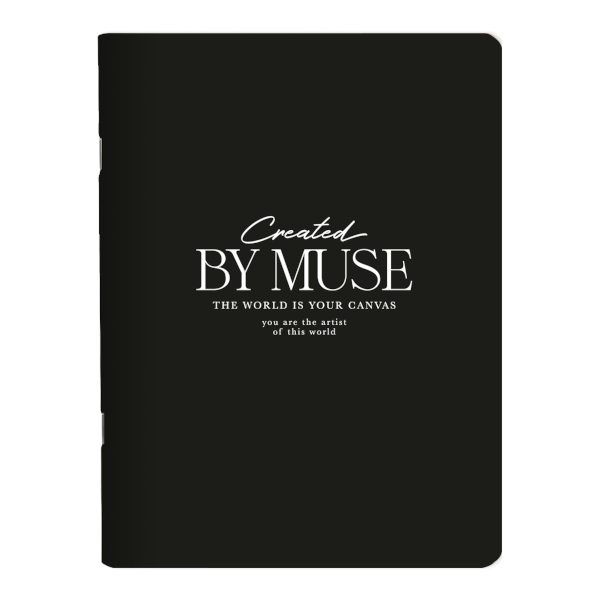 Тетрадь 48л А5+ клетка "Muse" картон, черный N5378 Be Smart